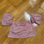 Good Luck Gem  Women’s Strapless Red White Striped Top Summer Sz Large Photo 1