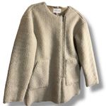 Elizabeth and James Teddy Jacket Sherpa Sand Tan Zip Jacket Women’s Size XS Oversized Photo 4