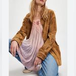 Free People NWT  Nigel Preston Roslyn Suede Shirt Jacket - Bark brown motif - XL Photo 2