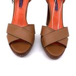 RALPH LAUREN Collection Leather Heeled Sandals Cognac 38 B Brown Size 7.5 Photo 2