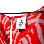 CAbi Red Pink Zebra Print Midi Dress S Flowing Kimono Sleeve Asym Hem Photo 4