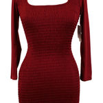 Row A Womens Mini Dress Large Smocked Bodycon Going Out Party Club Y2K Retro Red Photo 0