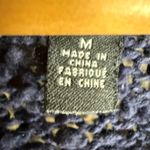 Anthro Knitted & Knotted Open Knit Navy Blue Crochet Sheer Panel Cozy Sweater M Size M Photo 2