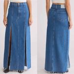 MOTHER Women's Snacks! The Lickity Split Fray Maxi Denim Skirt Size 30 Blue Photo 8