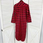 Woolrich Vintage Buffalo Check Flannel Nightshirt Red Black Small Maxi Photo 8