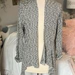 Living Doll  Cardigan Black White Sweater Flowy Lightweight Womens Small Photo 0