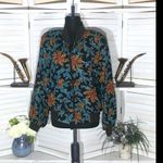 Vintage 80s Paisley Floral Jacket Rust Orange Teal Black M Size M Photo 1