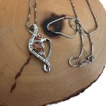 I Love You To The Moon And Back Rose Heart Sterling Silver Necklace Photo 1