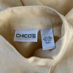 Chico's  Jacket Women Small Light Yellow Linen‎ Neutral Boho Bohemian Lagenlook Photo 5