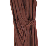 ALLSAINTS  Novi Sleeveless Wrap Dress Rust Brown V-Neck Draped US 2 Photo 0