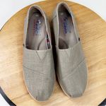 Skechers Bobs by Highlights High Jinx Canvas Wedge Espadrille Shoes Tan 9 Photo 10