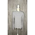 Draper James  RSVP Women's Striped Mock Turtleneck Shirt White‎ Large Photo 1