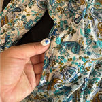 Altar'd State Long Sleeve Tiered Blue White Floral V-Neck Tie Dress Ruffle Flowy Photo 2