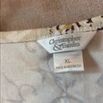 Christopher & Banks  Cream and Brown Patterned Long Sleeve Top xl NWT Photo 2