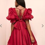 ASOS LUXE Plunge Puff Sleeve Mini Dress Sz 2 Photo 4