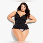 City Chic  Women's Azores Black Underwire Tankini L NWT Photo 4