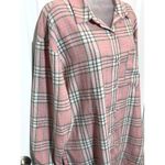 Vine & Love Pink Plaid Button Up Shirt Long Sleeve Collared Women's Size M Photo 2