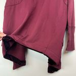 Free People Westwood Cardigan Maroon Velvet Trim Sz XS Oversized Hooded Photo 15