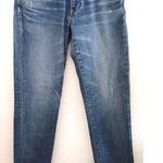 Moussy Vintage Saab Raw Hem Distressed Skinny Ankle Jeans Blue Size 28 Photo 0