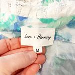 Love + Harmony Sleeveless Floral Tie Front Crop Lace Trim Tank Top Blue Medium Photo 1