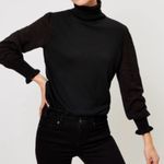 Loft  Turtleneck Mixed Media Sweater Plus Size 24/26 Color Black NWT Was $69.50 Photo 8