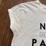 Forever 21 Women's Short Sleeve Tee S White Black City Print/Traveler Photo 1