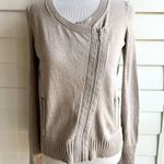 Victoria's Secret Light Brown Tan Full Zip Asymmetrical Sweater Jacket Small Photo 1