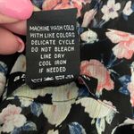 About A Girl Top Women 4 Navy Floral Long Sleeve Button Up Girly Cottage Boho Photo 7