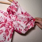 Floral Pink Cutout Dress White Size M Photo 7