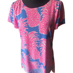 Lilly Pulitzer  Blanca Stretch Romper Blue Haven Little Flamenco Print Photo 0