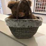 Bath & Body Works  Brown Basket with Faux Fur Trim Included stuffed bear- gift❤️ Photo 3