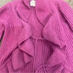 Pink Rose  Ruffle Cardigan Sweater Photo 2