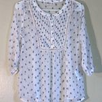 Abercrombie & Fitch Prairie Babydoll Tunic Floral 3/4th Sleeve & Button Blouse Size Small White Photo 0