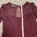 Kendall + Kylie Burgundy with Lace Long Sleeve Dress Size Juniors XS Photo 7