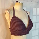 Shade & Shore Mauve Crochet Halter Underwired Bikini Top Size 36DD Photo 1