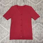 Dazy Short Sleeved Pink Ribbed Button Front Cardigan Top Size Large 90's Y2K Size M Photo 1