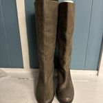 Ralph Lauren Women's Mid Calf Light Brown Suede Leather Chunky Heel Boots 9.5 Photo 4