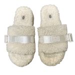 UGG  Fluffita slide on off-white Sherpa sheepskin slippers womens 9 lug sole Photo 0