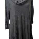 Artisan NY  Charcoal Gray Cowl Neck Sweater Dress Minimalist Lagenlook Chic Photo 0