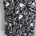 Loft Black & White Abstract Floral Print 3/4 Sleeves Casual Career Dress XS Photo 5