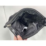 Luxy Womens Black Vegan Leather Crochet Shoulder Bag Purse Photo 5