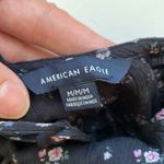 American Eagle sleeveless black pink floral ruffle hem romper, size M Photo 6