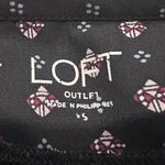 Loft Women’s Black Patterned Blouse Flared Sleeves XS Office Business Casual Photo 3