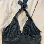 Black Halter Leather Top Photo 0