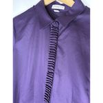 Coldwater Creek  Womens XL Button Up Shirt Purple No Iron 100% Cotton Long Sleeve Photo 1
