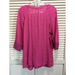 Counterparts  Pink Lace Detail 3/4 ‎ Sleeve Buttons Blouse Size 1X Photo 4