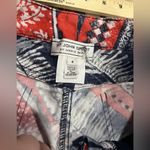 St. John Women’s  Retro Artsy Americana Red White Navy Stretch Jeans Size 4 Photo 4
