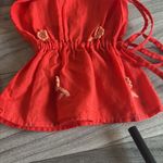 Loft Red Floral Embroidered Blouse Photo 9