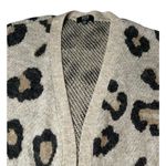 Womens Modern Canvas Open Front Cozy Leopard Animal Print Cardigan Sweater Sz L Size L Photo 2
