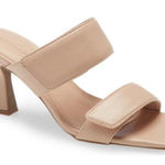 Open Edit  Sandals Size 6 Qarly Heeled Tan Open Square Toe Slip On Heels Photo 0